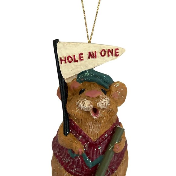 Kurt Adler Hole In One Mouse Christmas Ornament Holiday Decor - Picture 2 of 6